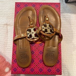 Miller Gold/ Tan Tory Burch Sandals